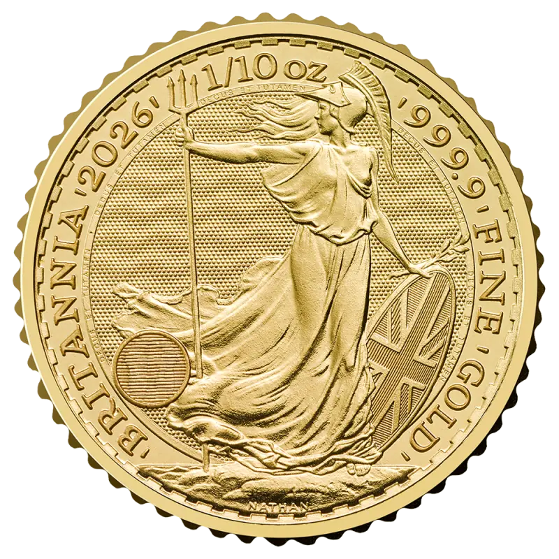 1/10 oz Britannia Karol III Złota Moneta | 2026