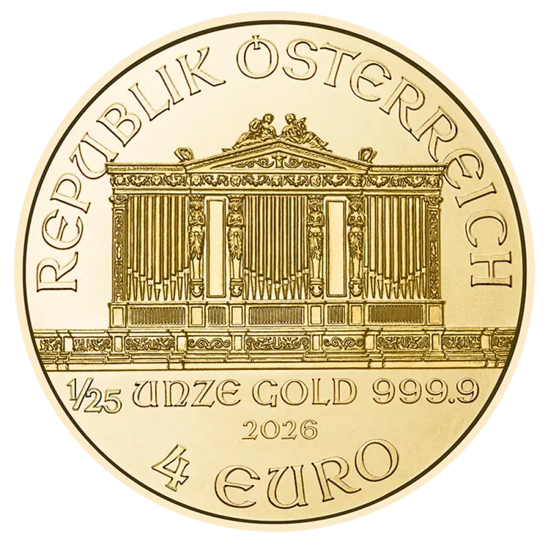 1/25 oz Filharmonicy Wiedeńscy Złota Moneta | 2026