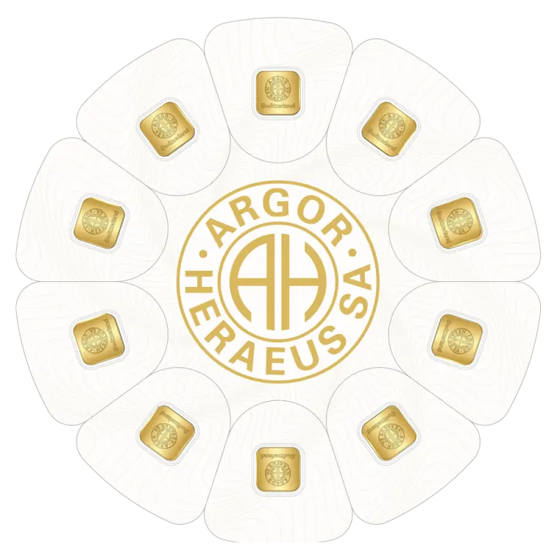 10 x 1g GoldSeed Złote Sztabki | Argor-Heraeus