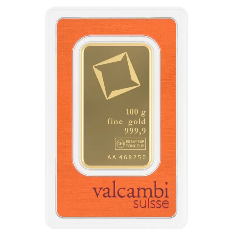 100g Złota Sztabka | Valcambi | Bita