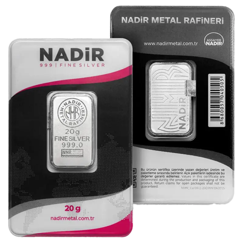 20g Srebrna Sztabka | Nadir Metal Rafineri