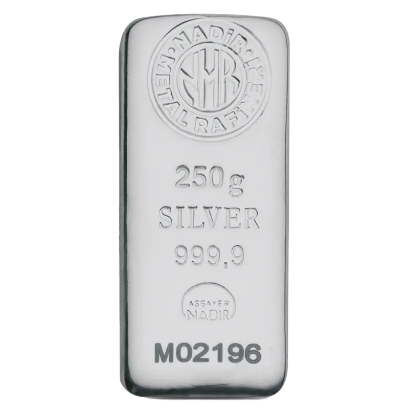 250g Srebrna Sztabka | Nadir Metal Rafineri
