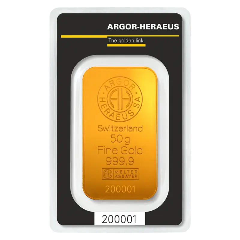 50g Sztabka złota | Argor-Heraeus | Bita
