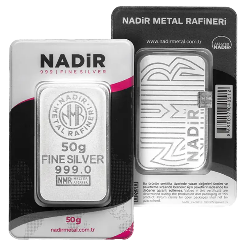 50g Srebrna Sztabka | Nadir Metal Rafineri