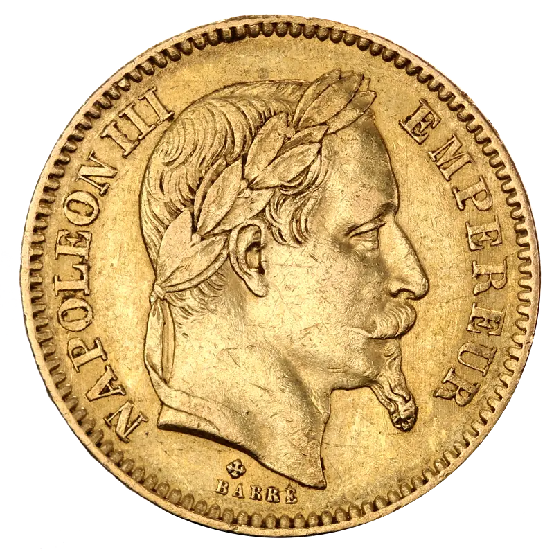 20 Franków Francja Napoleon III z koroną Złota Moneta | 1861 - 1870