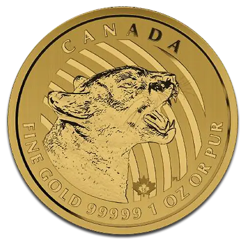 1 Uncja Zew Natury Rycząca Puma .99999 Złota Moneta | 2015