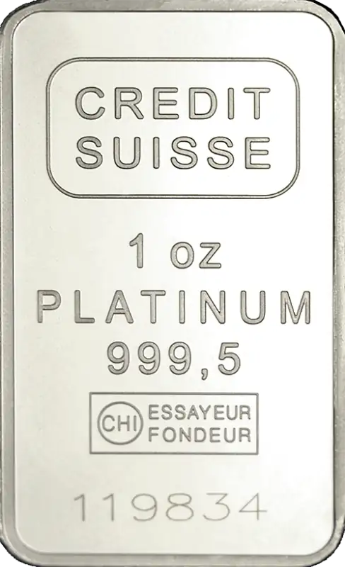 1 oz Platinum Bar | Credit Suisse