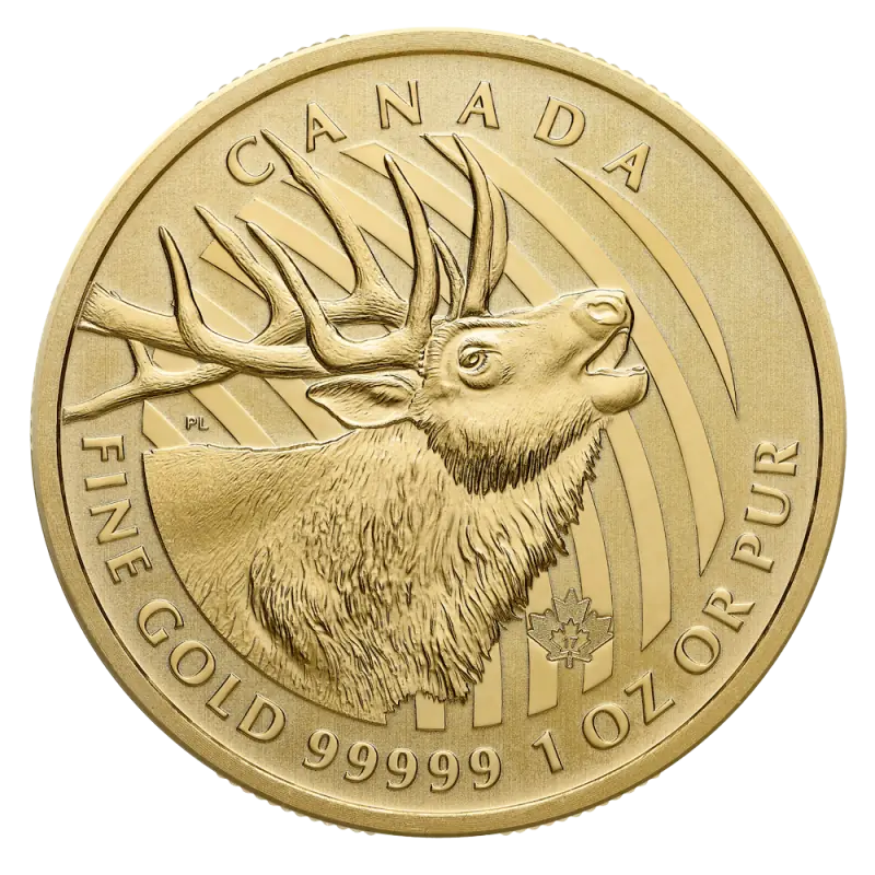 1 Uncja Zew Natury Jeleń .99999 Złota Moneta | 2017