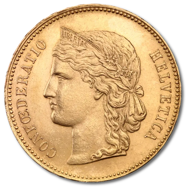 20 Franków Szwajcarskich Helvetica Złota Moneta | 1883 - 1896